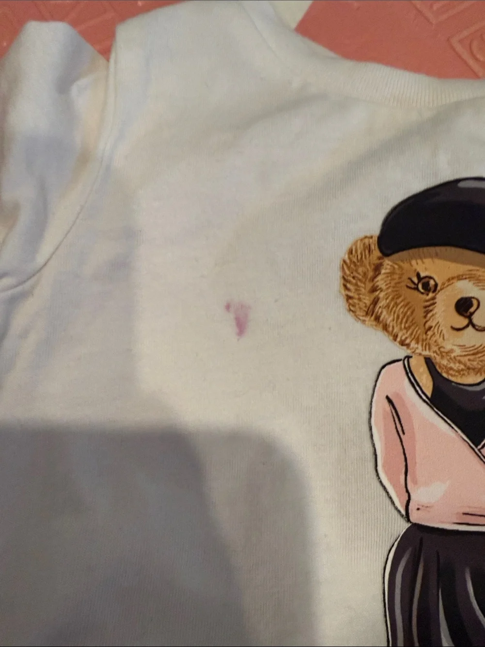 Ralph Lauren White Tee with Polo Bear Ballet Graphic